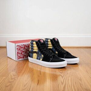 Vans Unisex Sk8-Hi High-Top Shoes Men's Size 6 Black Yellow White